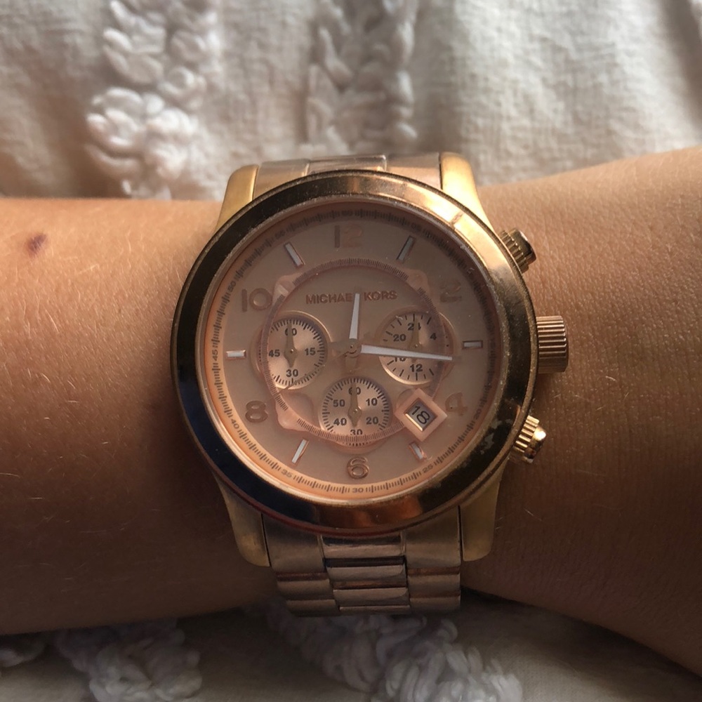Rose gold Michael Kors boyfriend watch